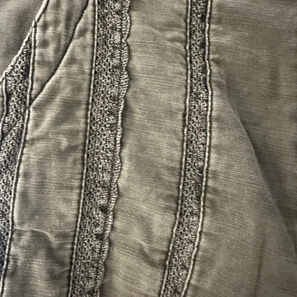 Free People Olive Cargo Shorts with Lace Detail - Picture 3 of 6
